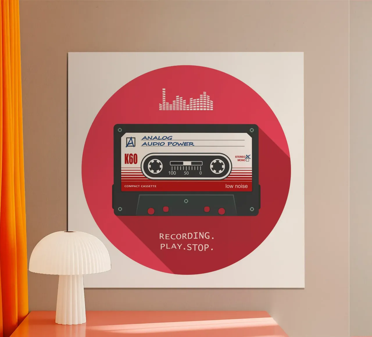 Cassetta - Alimentazione audio analogica carta hahnemühle da Black Sign Artwork
