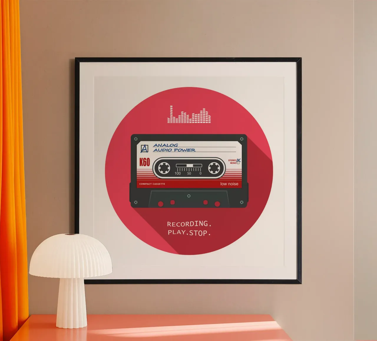 Cassetta - Alimentazione audio analogica carta hahnemühle da Black Sign Artwork