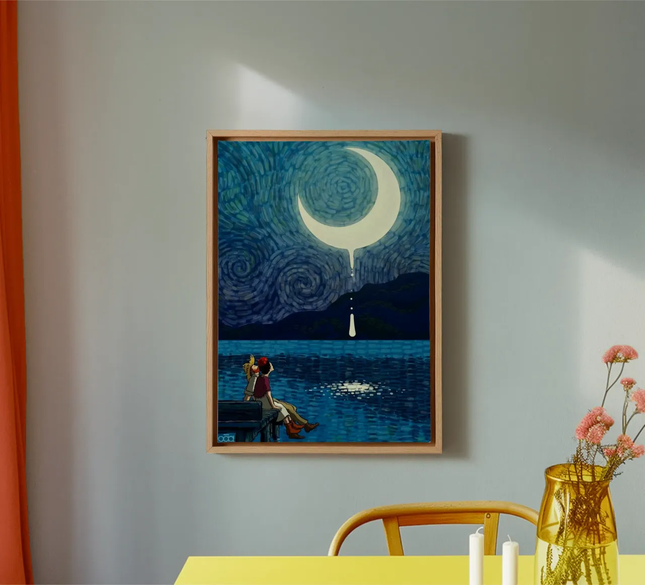 view the moon tela con Cornice a cassetta da mip of map