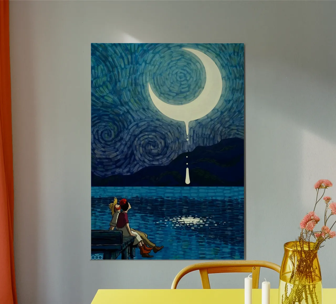 view the moon poster con telaio in alluminio da mip of map