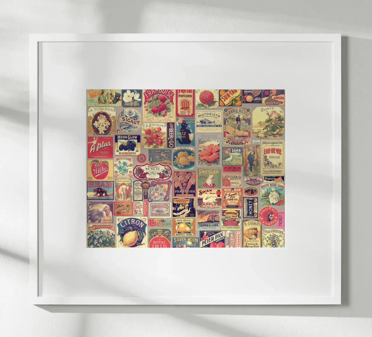 Set di etichette retrò vintage poster con telaio in plastica da Eva Nev