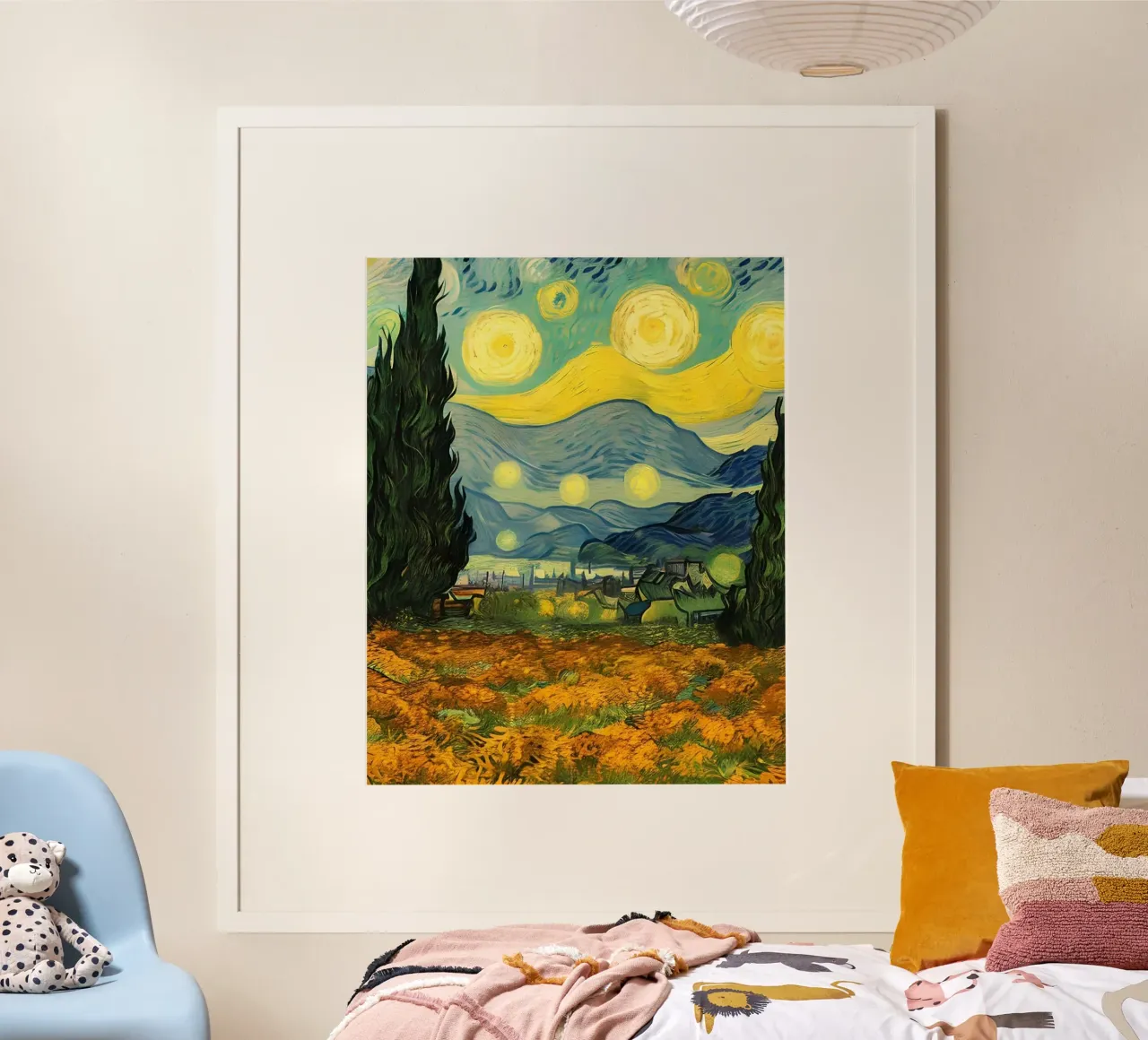 the full moon poster con telaio in legno da mip of map