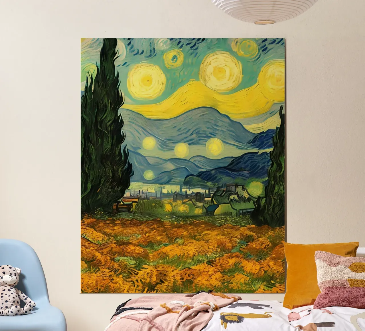 the full moon poster con telaio in legno da mip of map