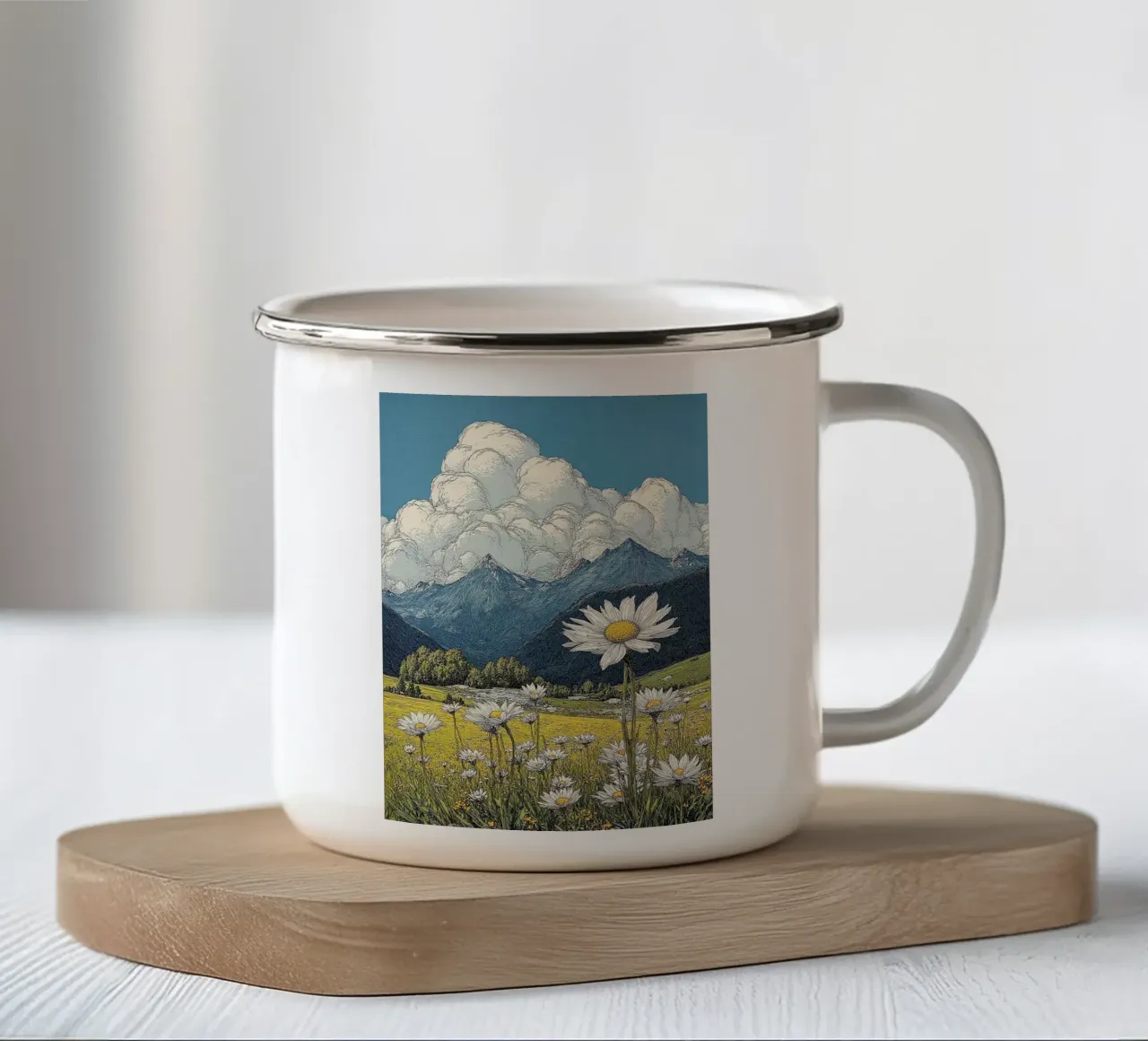 sun flower tazza in smalto da mip of map