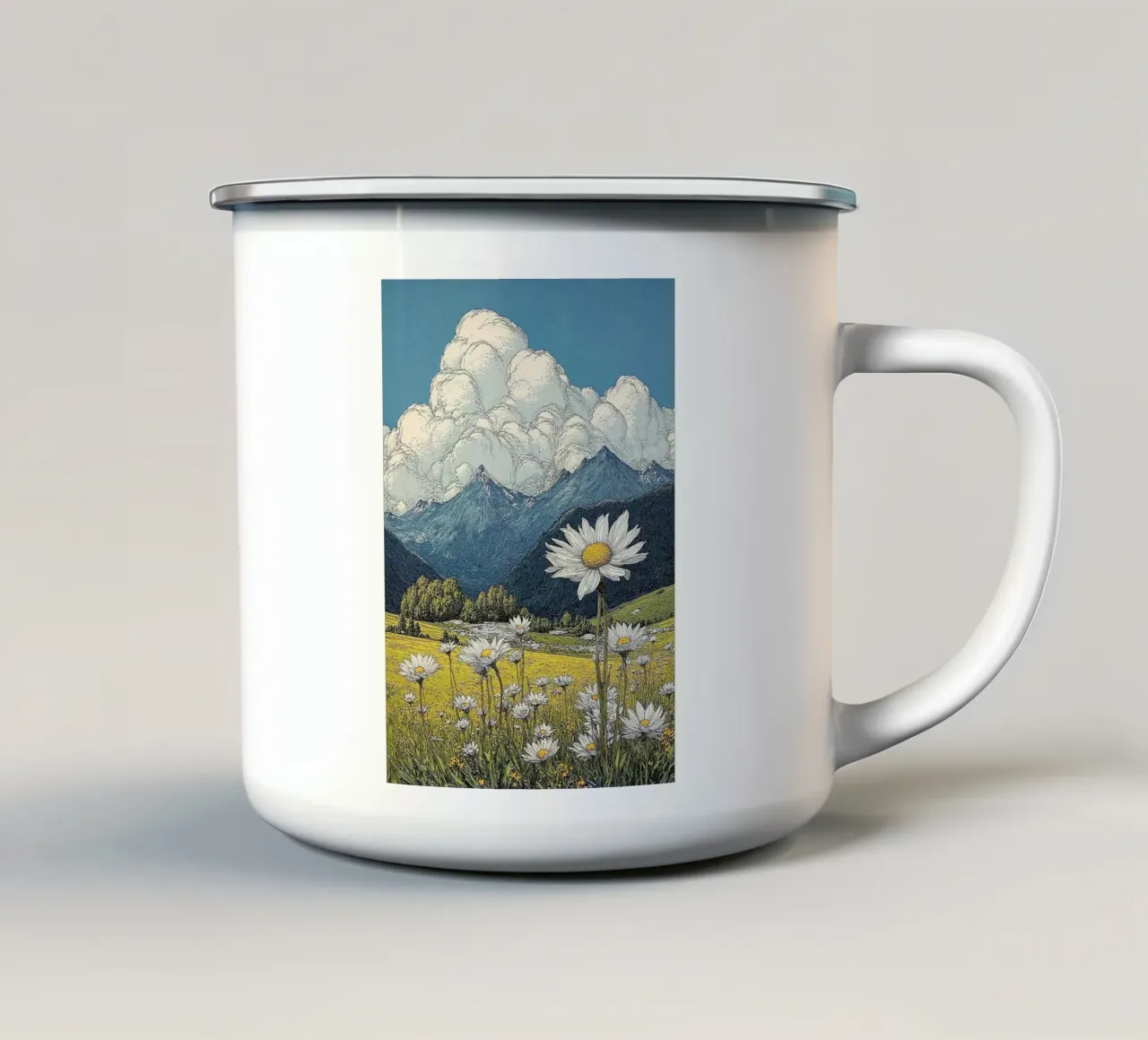 sun flower tazza in smalto da mip of map