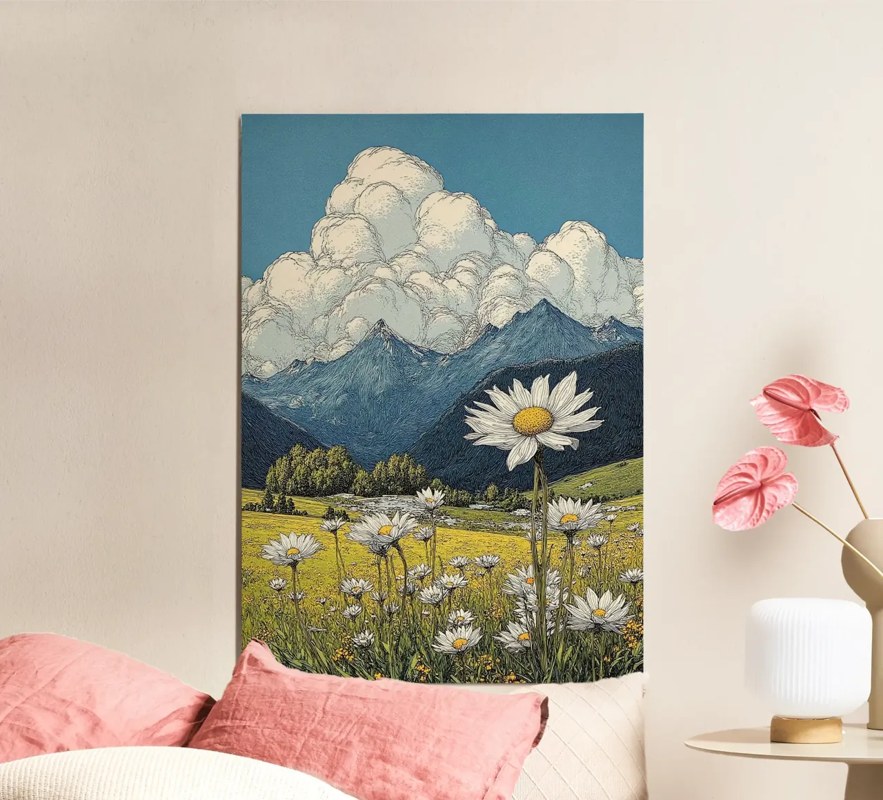 sun flower poster con telaio in plastica da mip of map