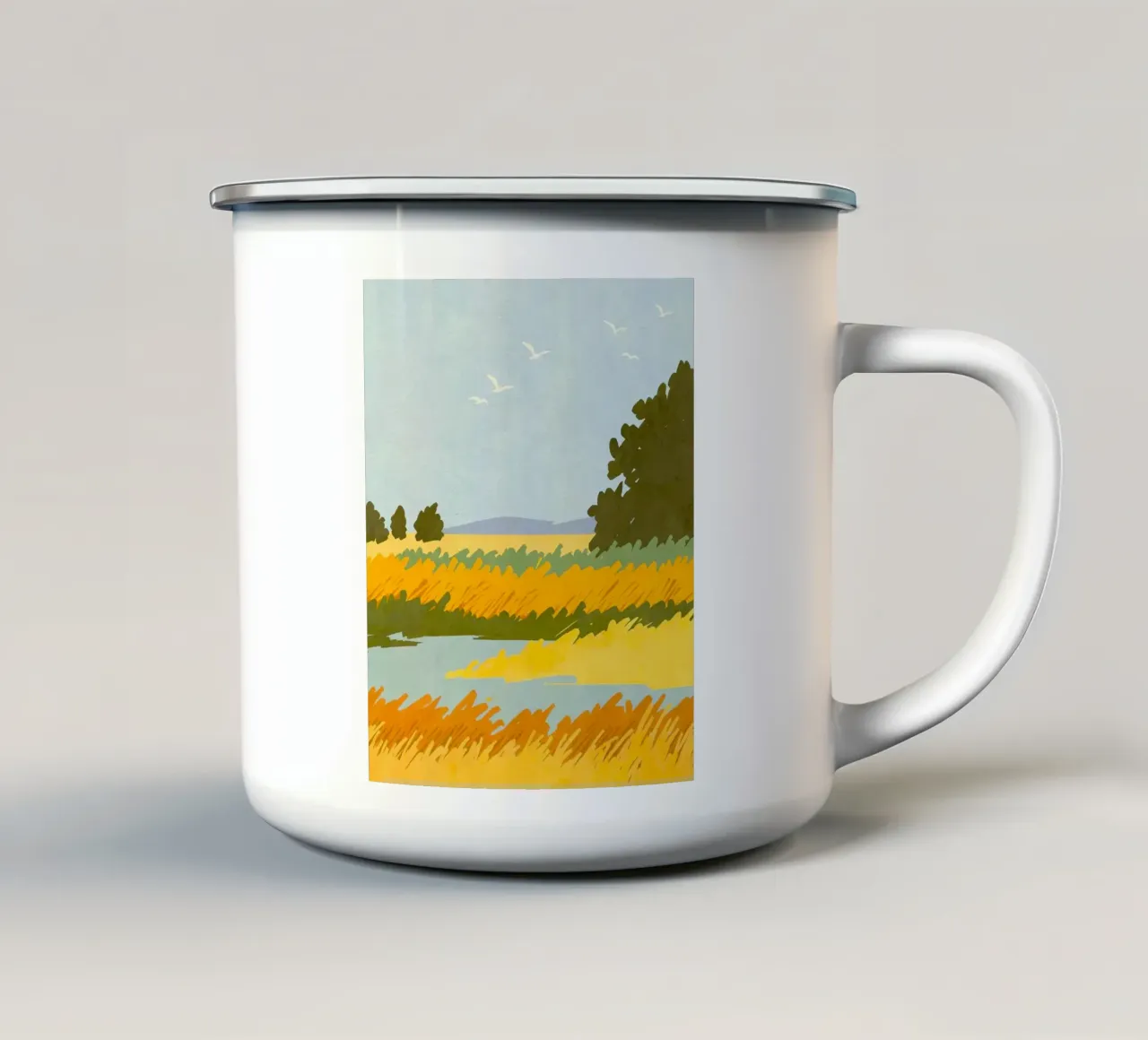 yellow field tazza in smalto da mip of map