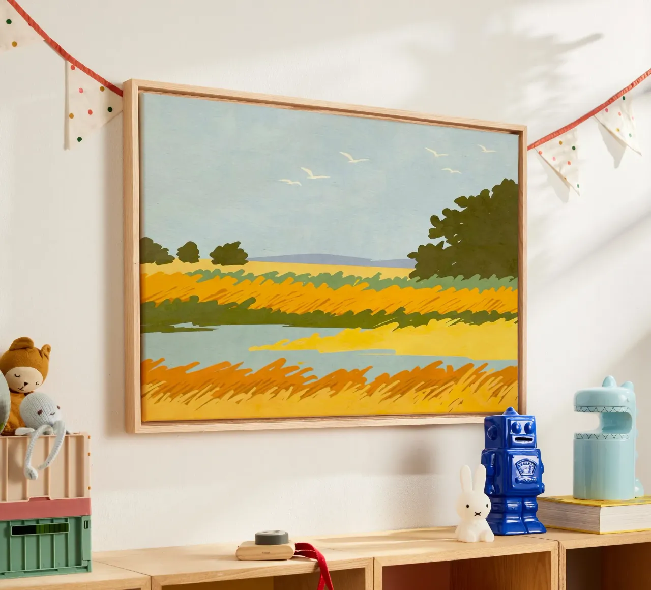 yellow field tela con Cornice a cassetta da mip of map