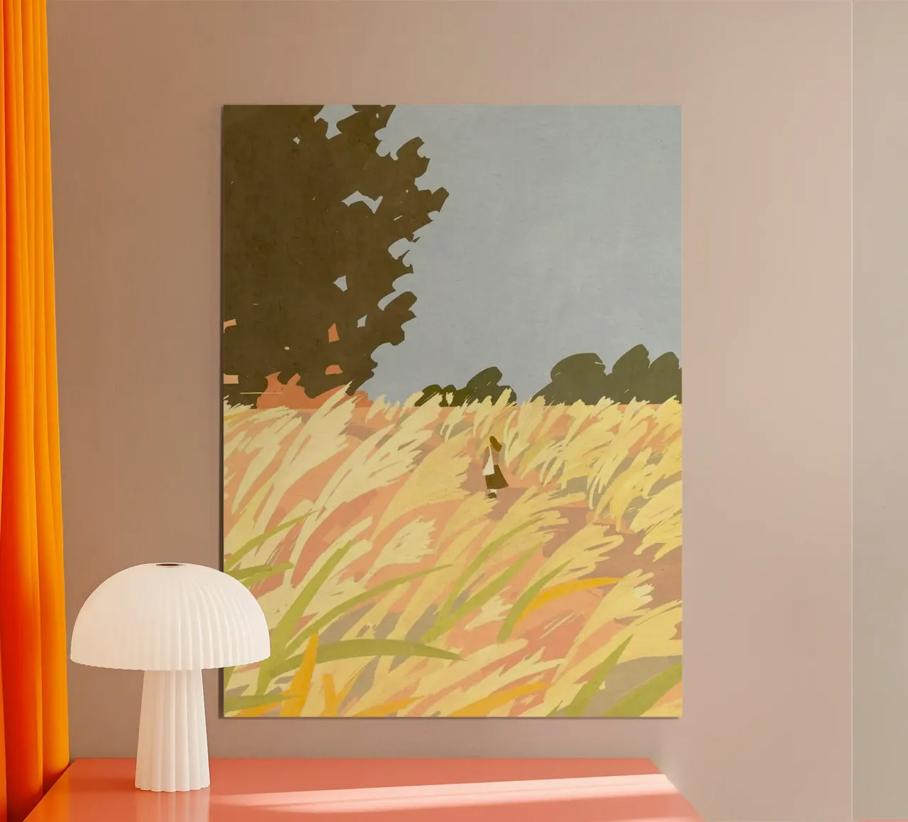 single in the field poster con telaio in legno da mip of map