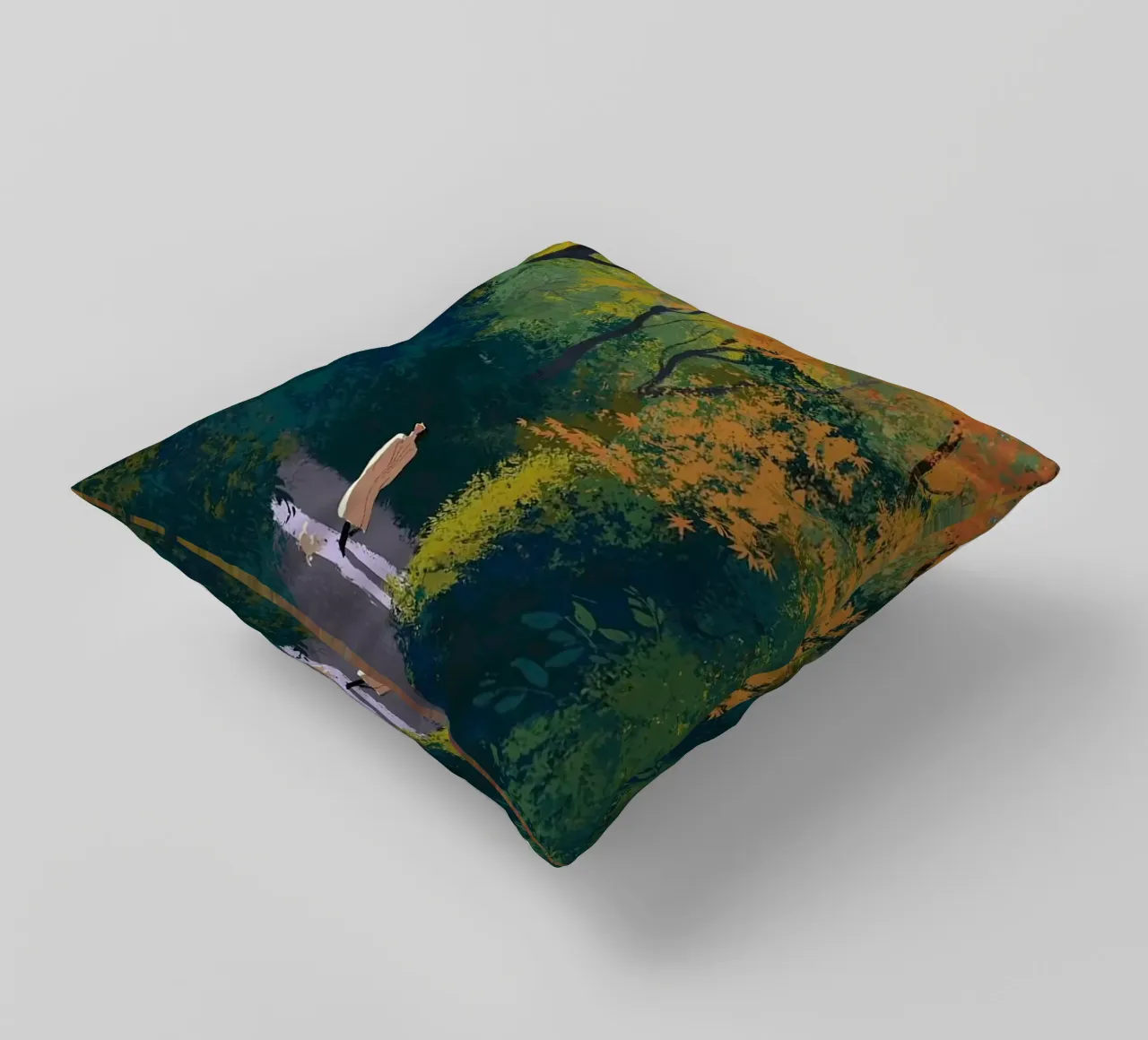 autumn calm walking cuscino da mip of map
