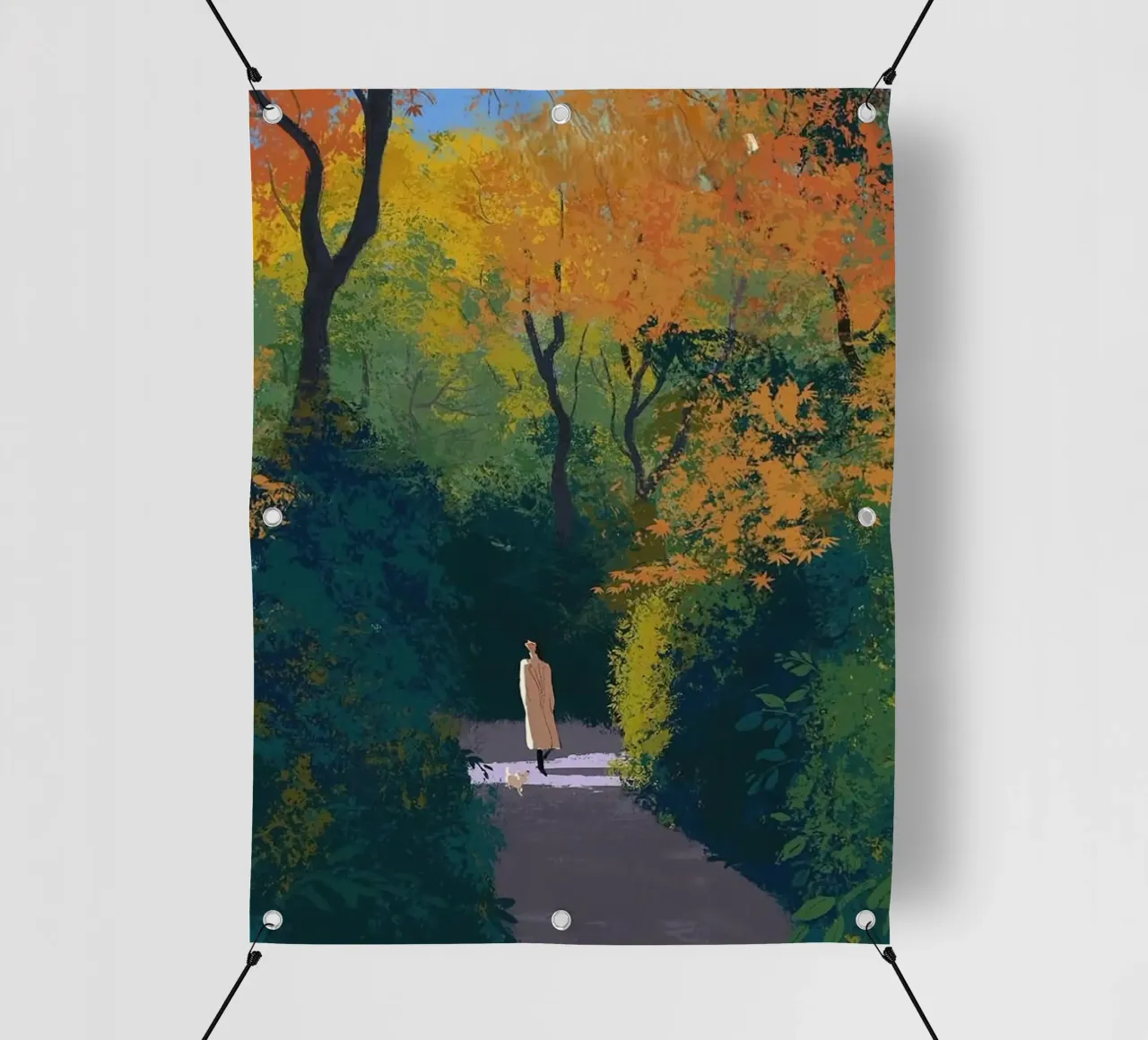 autumn calm walking telo in pvc da mip of map
