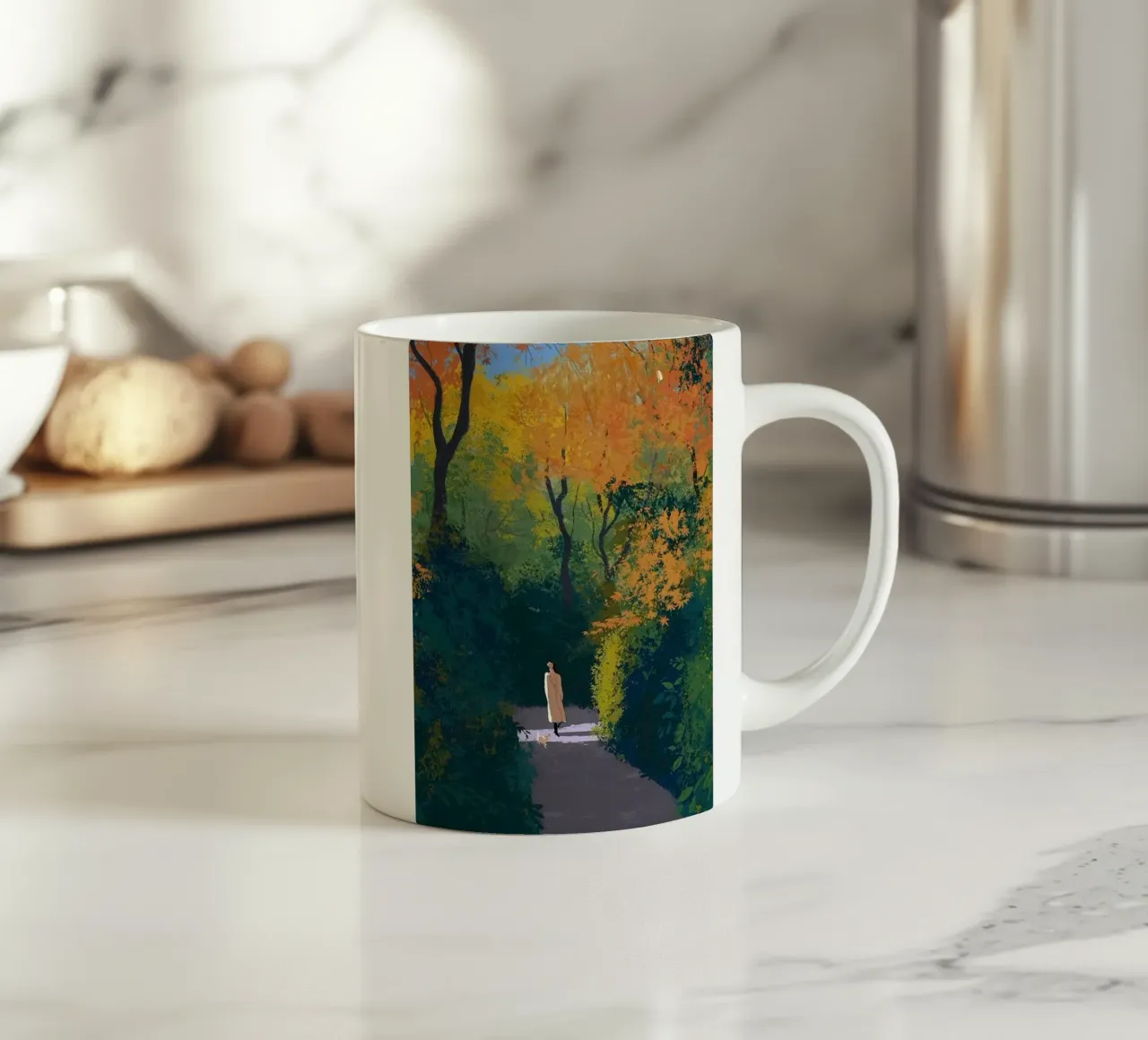autumn calm walking tazza in ceramica da mip of map