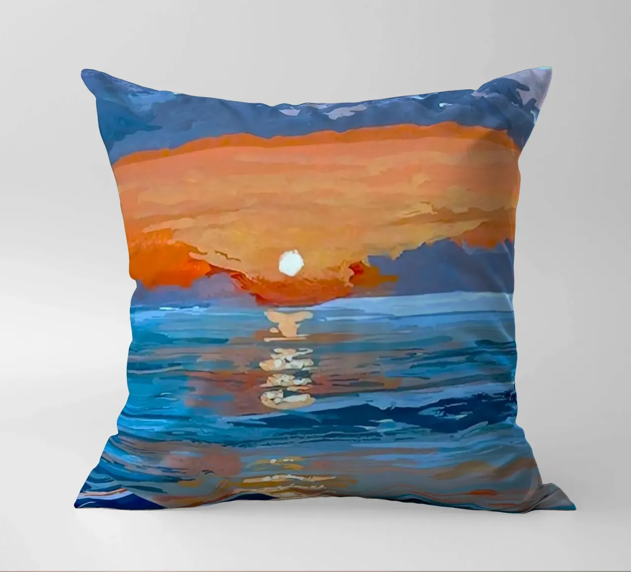 sunset reflect on ocean cuscino da mip of map