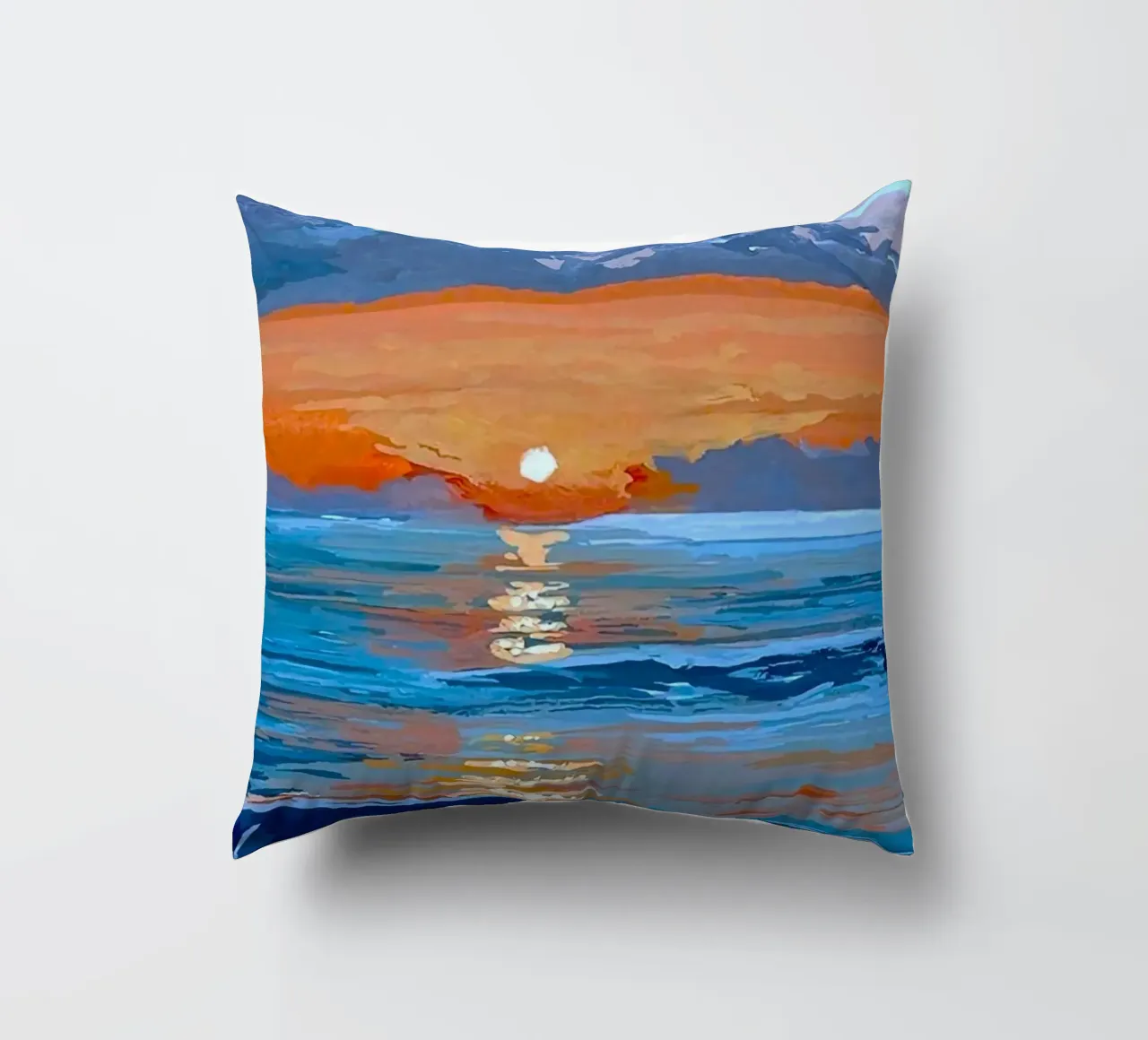 sunset reflect on ocean cuscino da mip of map