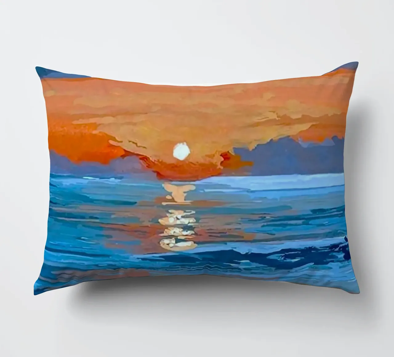 sunset reflect on ocean cuscino da mip of map
