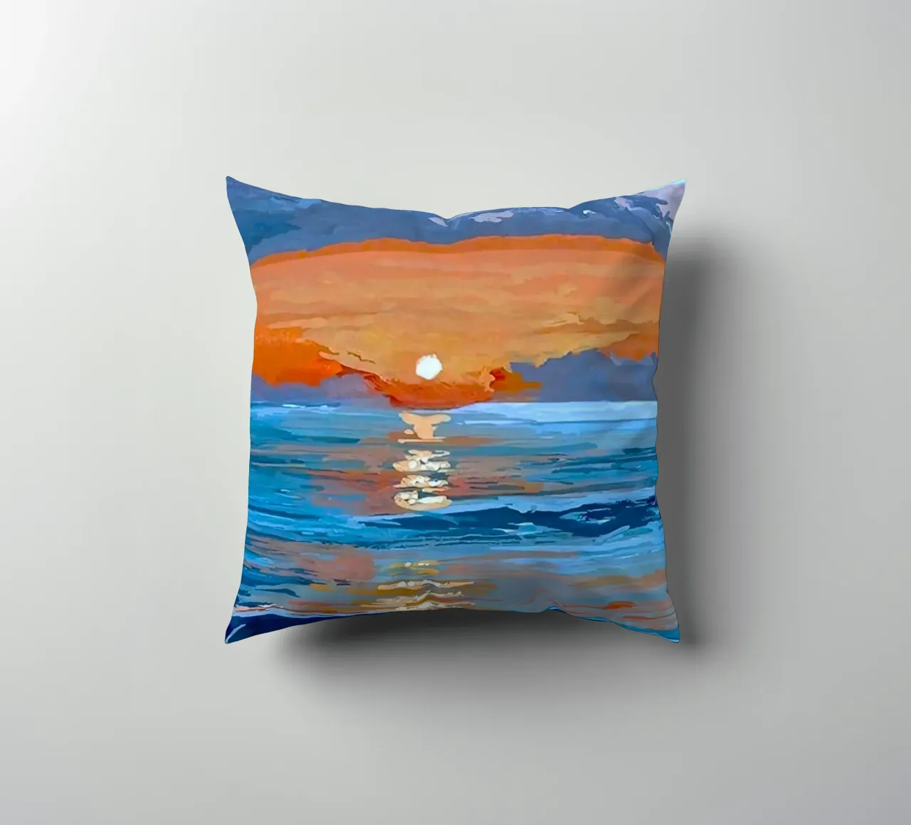 sunset reflect on ocean cuscino da mip of map