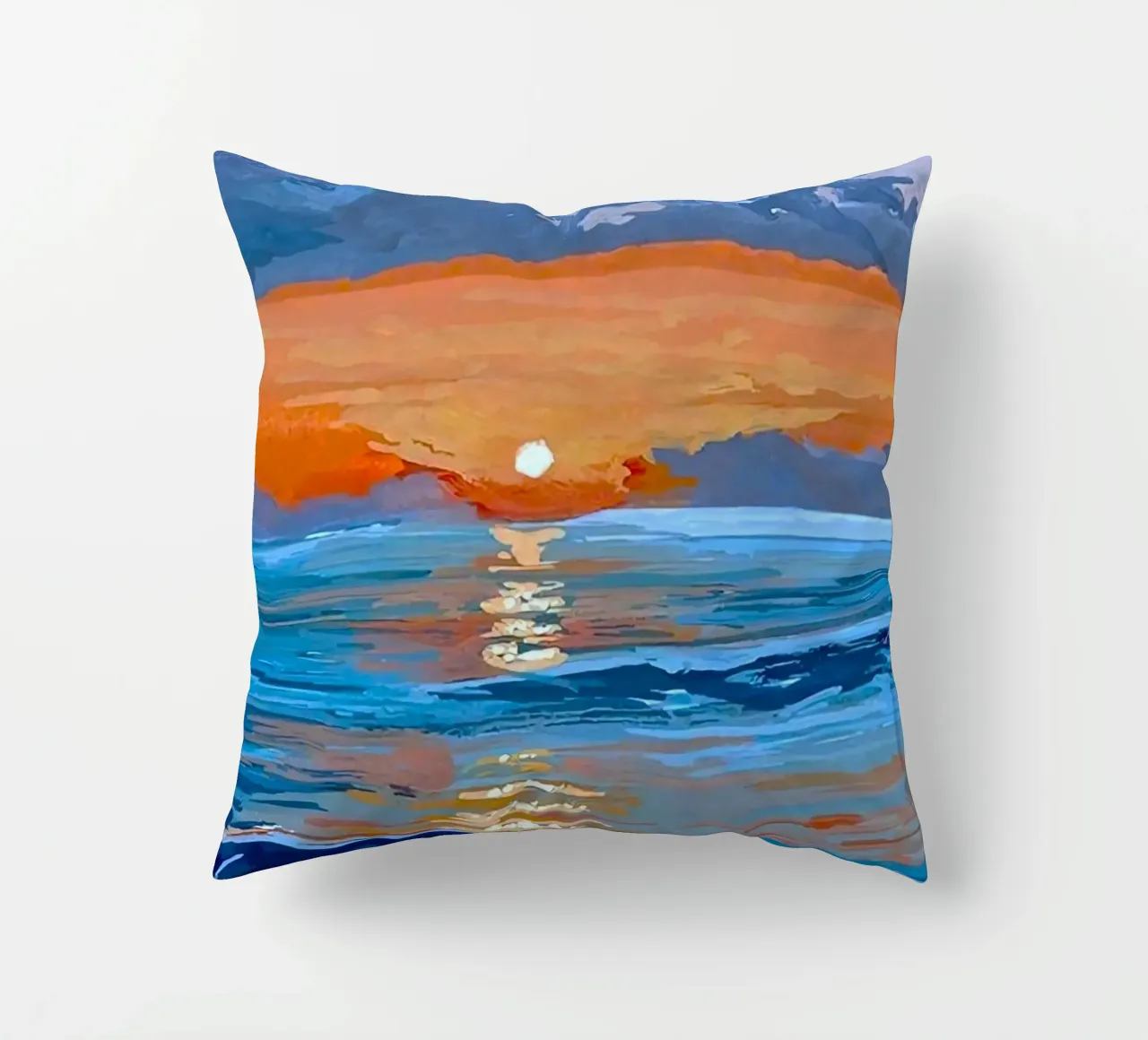 sunset reflect on ocean cuscino da mip of map
