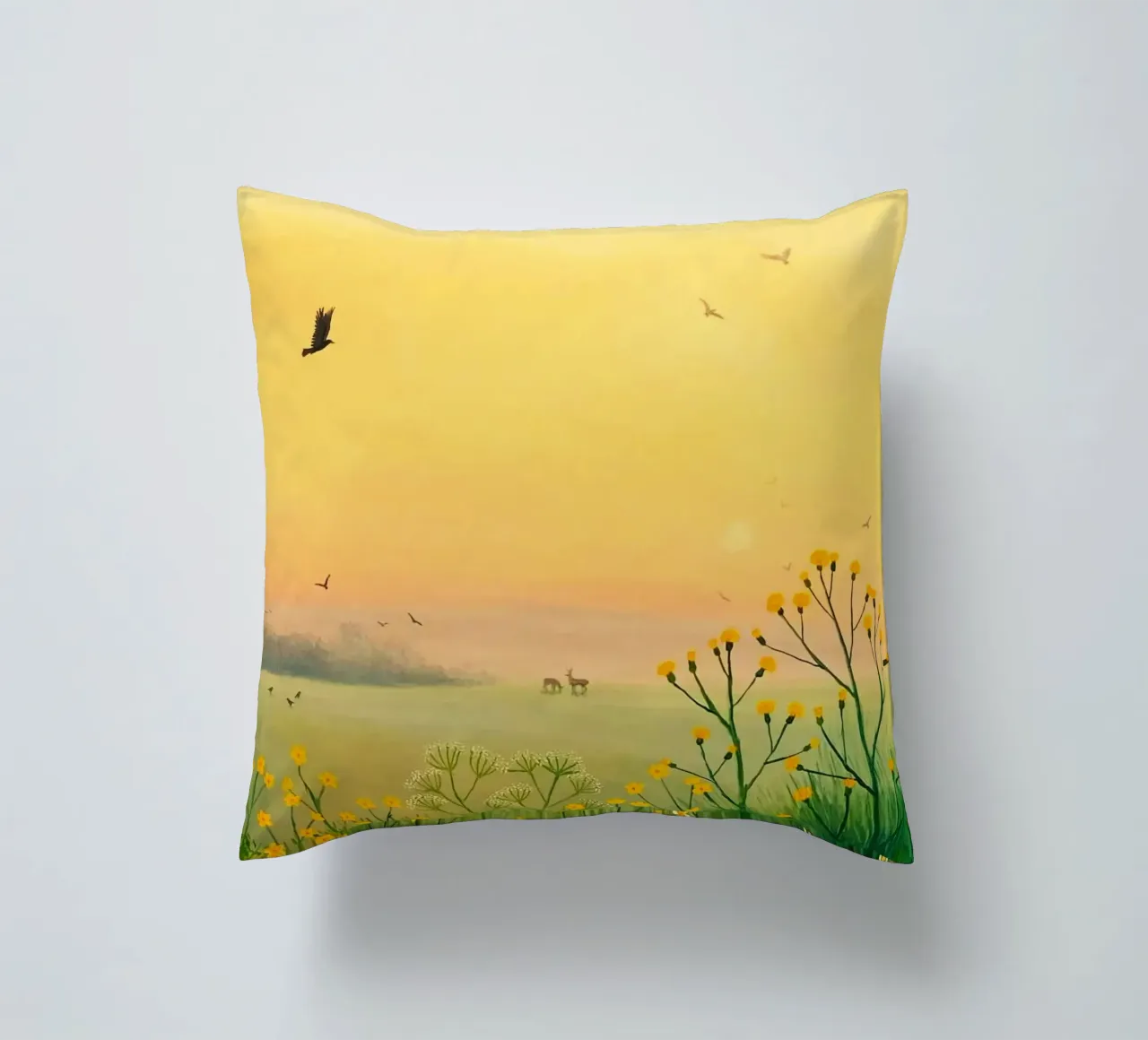 the sunset in fields cuscino da mip of map