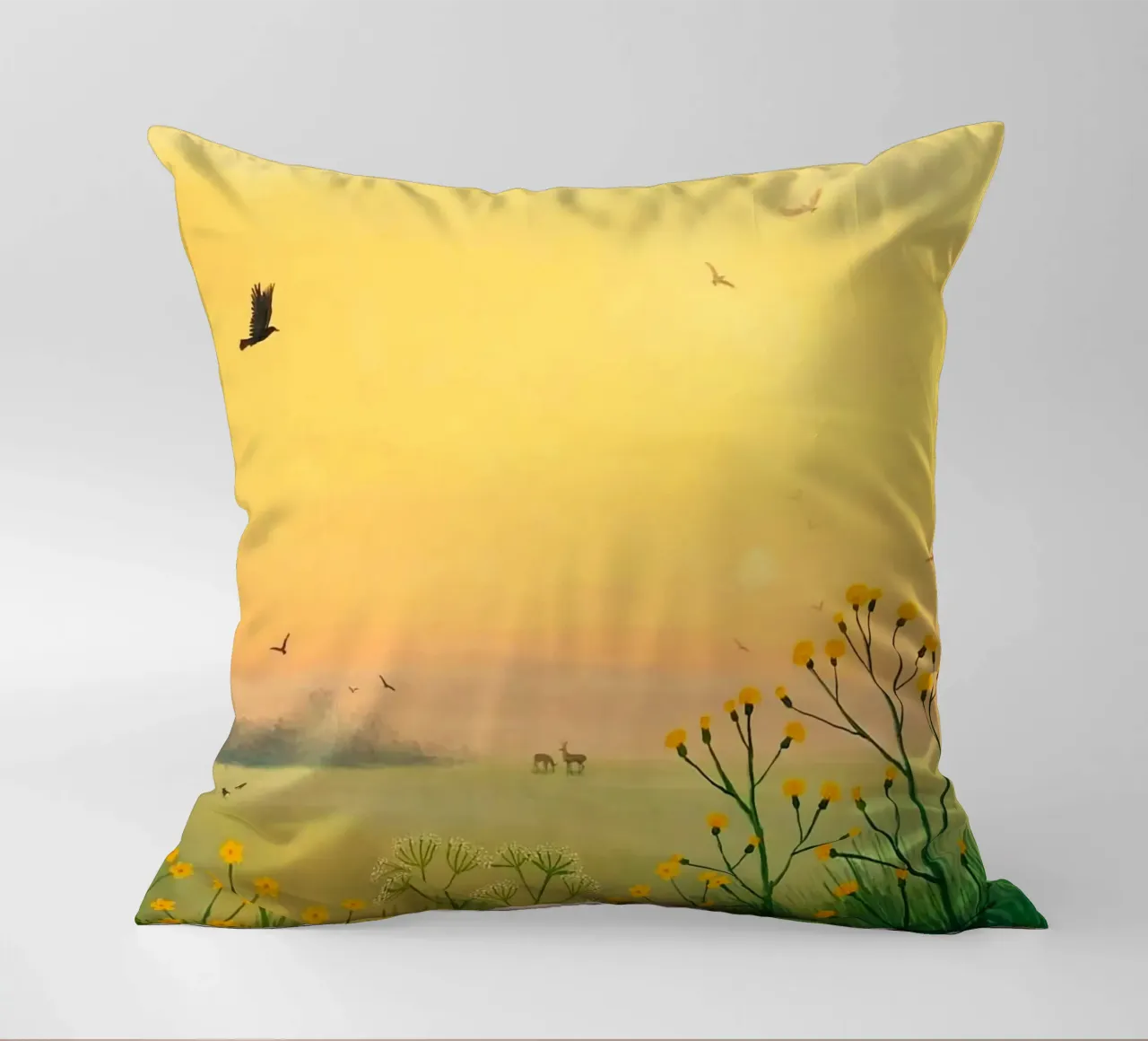 the sunset in fields cuscino da mip of map