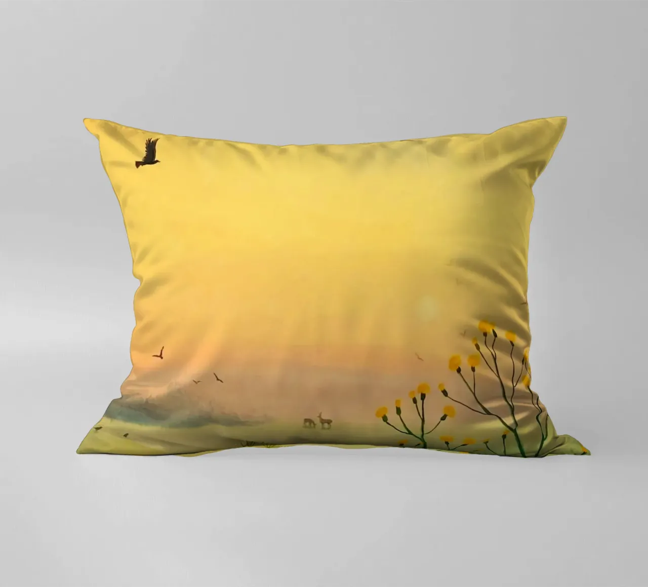 the sunset in fields cuscino da mip of map