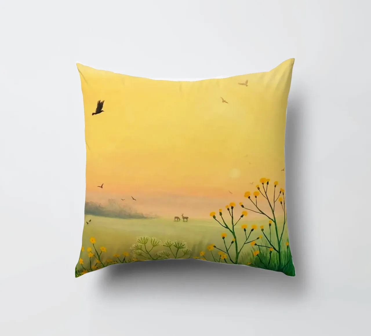 the sunset in fields cuscino da mip of map