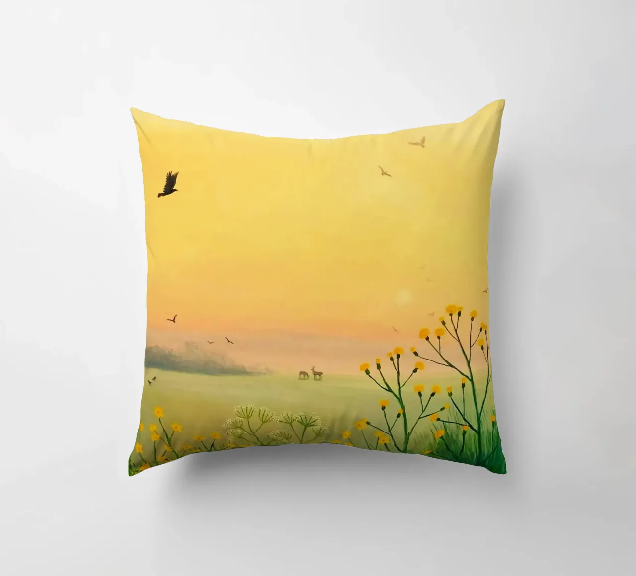 the sunset in fields cuscino da mip of map