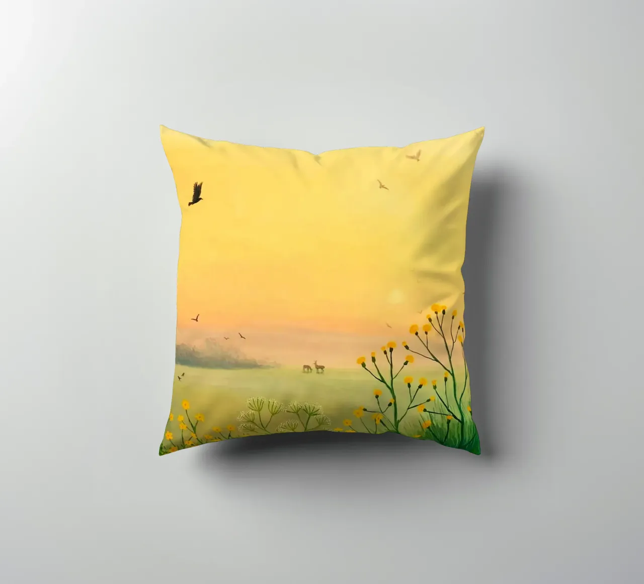 the sunset in fields cuscino da mip of map