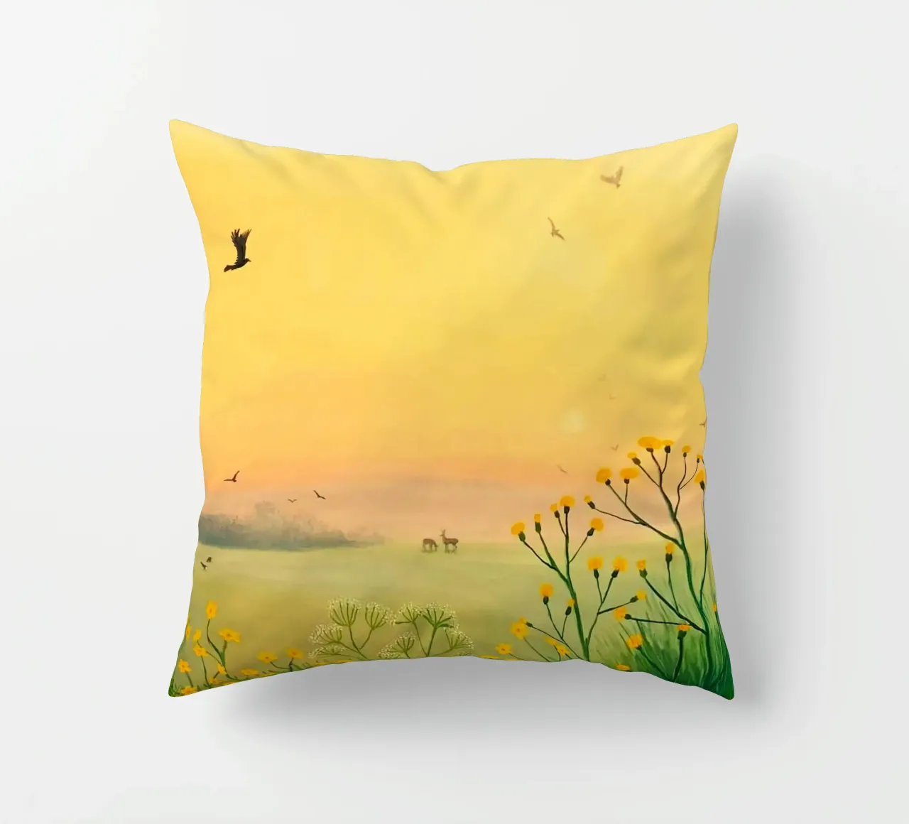 the sunset in fields cuscino da mip of map