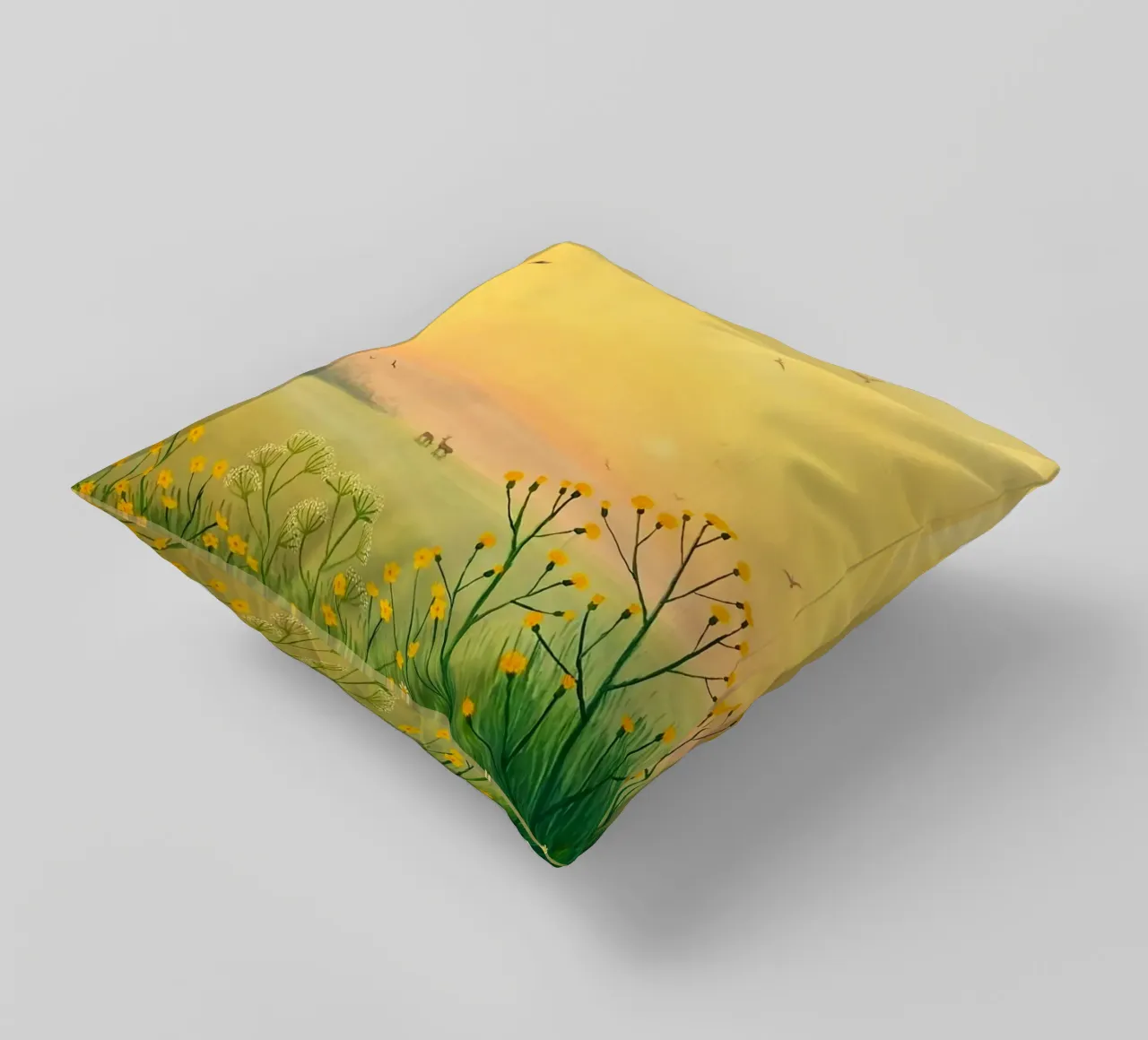 the sunset in fields cuscino da mip of map