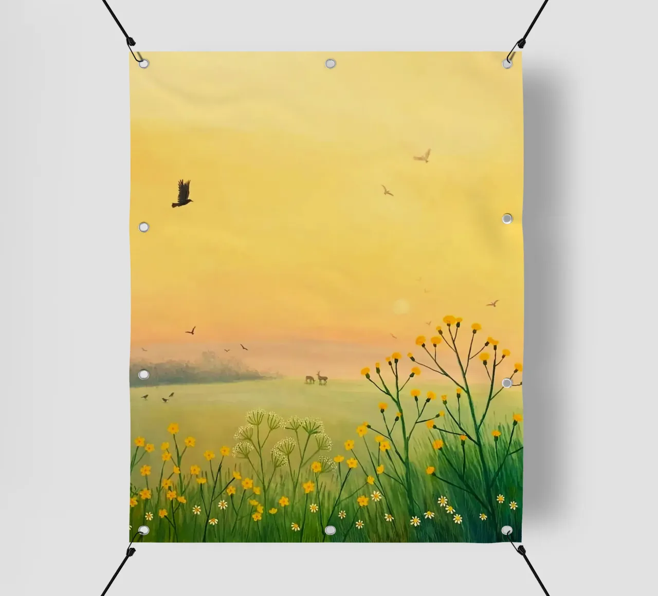 the sunset in fields telo in pvc da mip of map