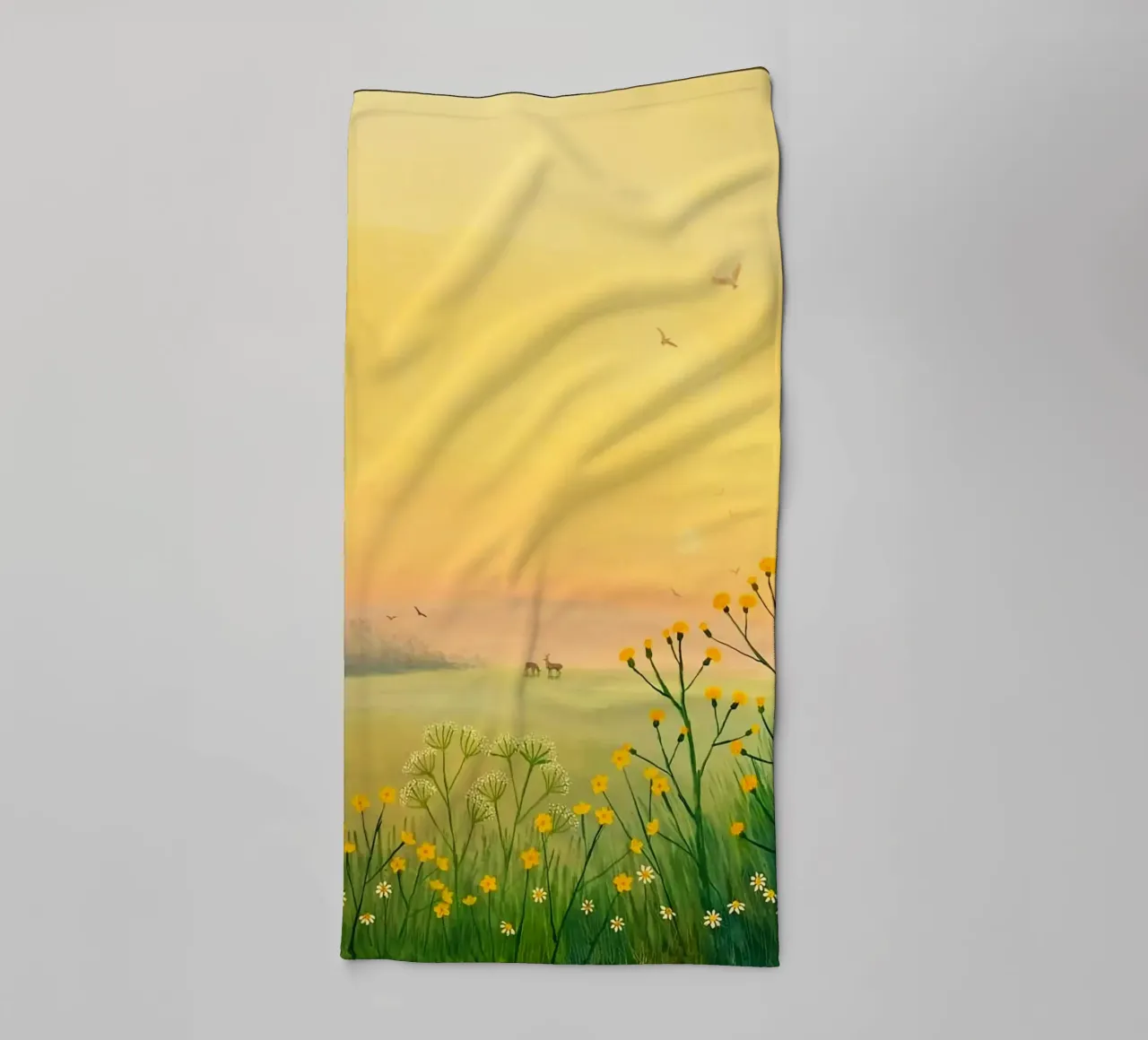 the sunset in fields asciugamano da bagno da mip of map