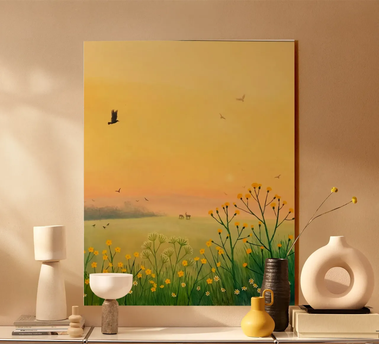 the sunset in fields plexiglass da mip of map