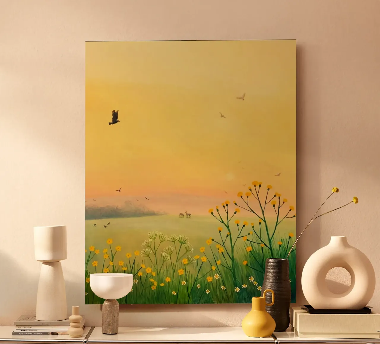 the sunset in fields alluminio dibond da mip of map
