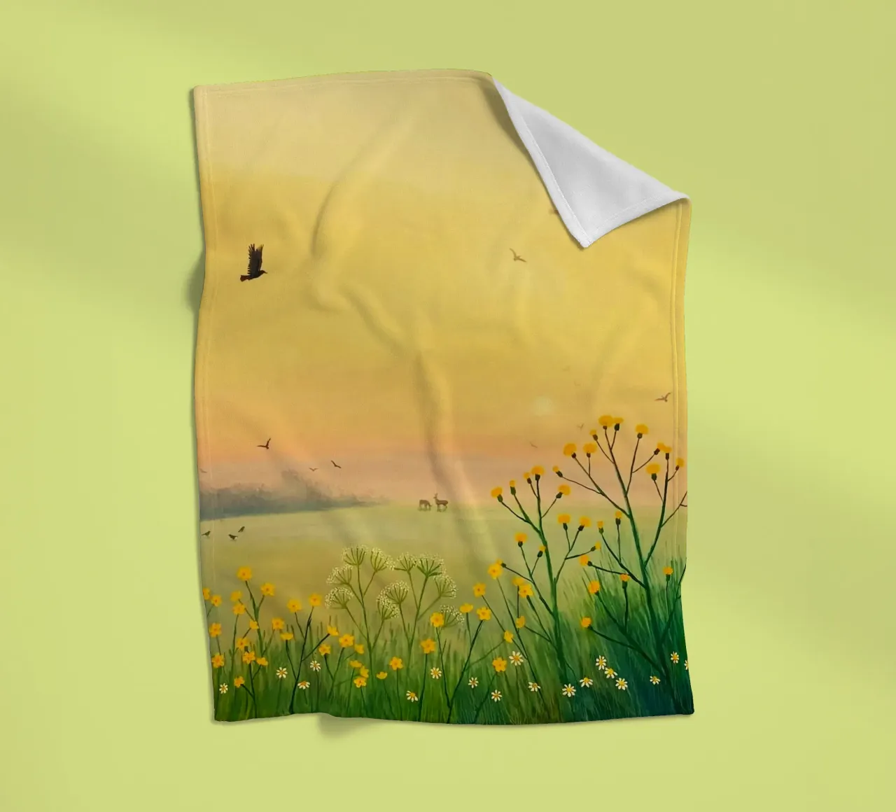 the sunset in fields coperta in pile da mip of map