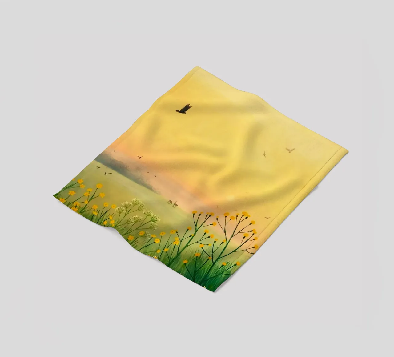 the sunset in fields coperta in pile da mip of map