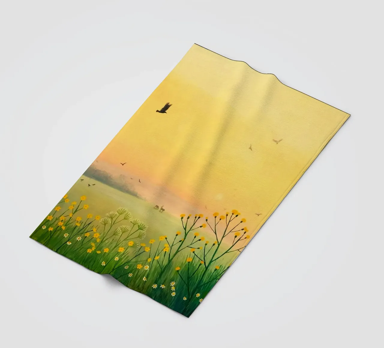 the sunset in fields coperta in pile da mip of map