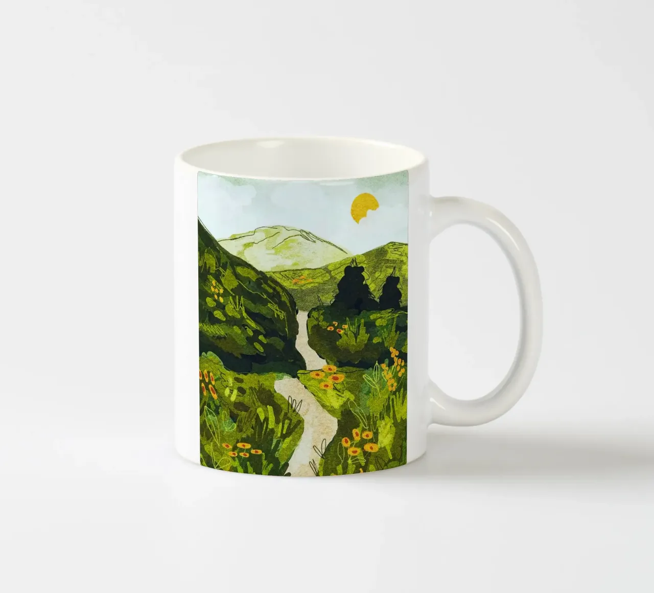 roadway to the mountain tazza in ceramica da mip of map