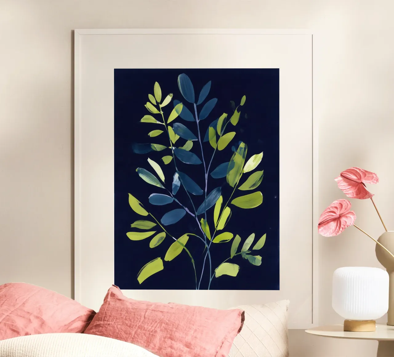 Verde Celeste poster con telaio in legno da Seed & Signal