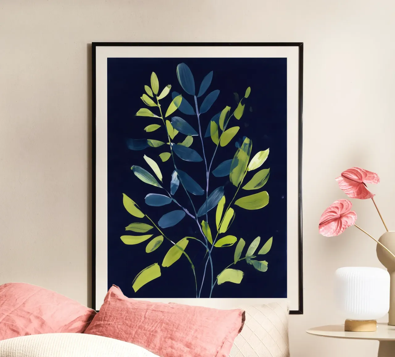 Verde Celeste poster con telaio in legno da Seed & Signal