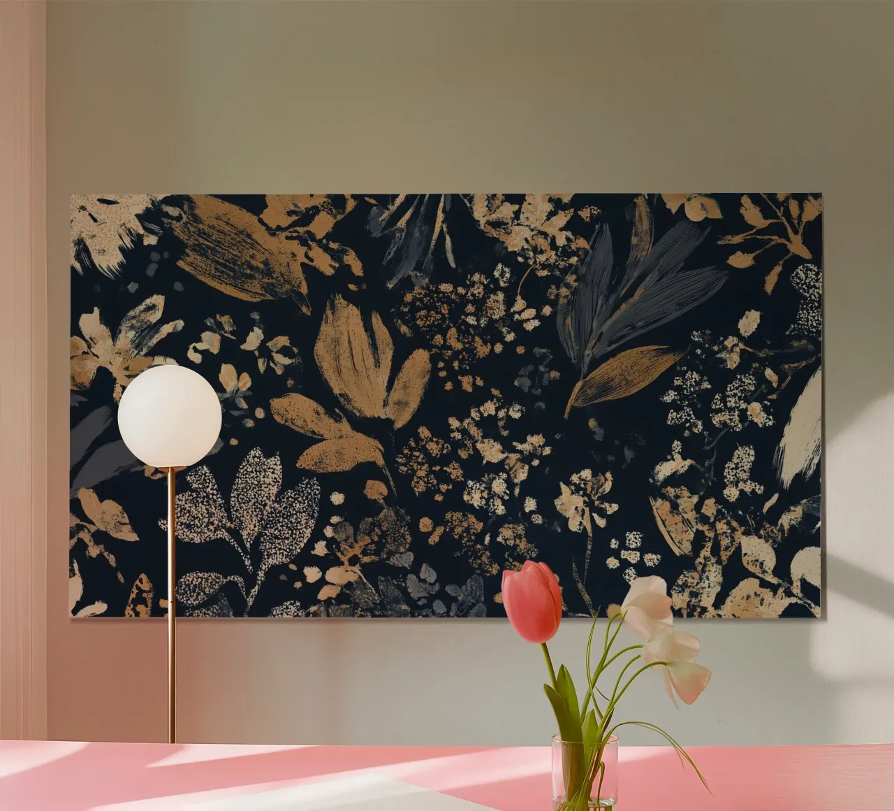 Notturno in ocra poster con telaio in legno da Seed & Signal