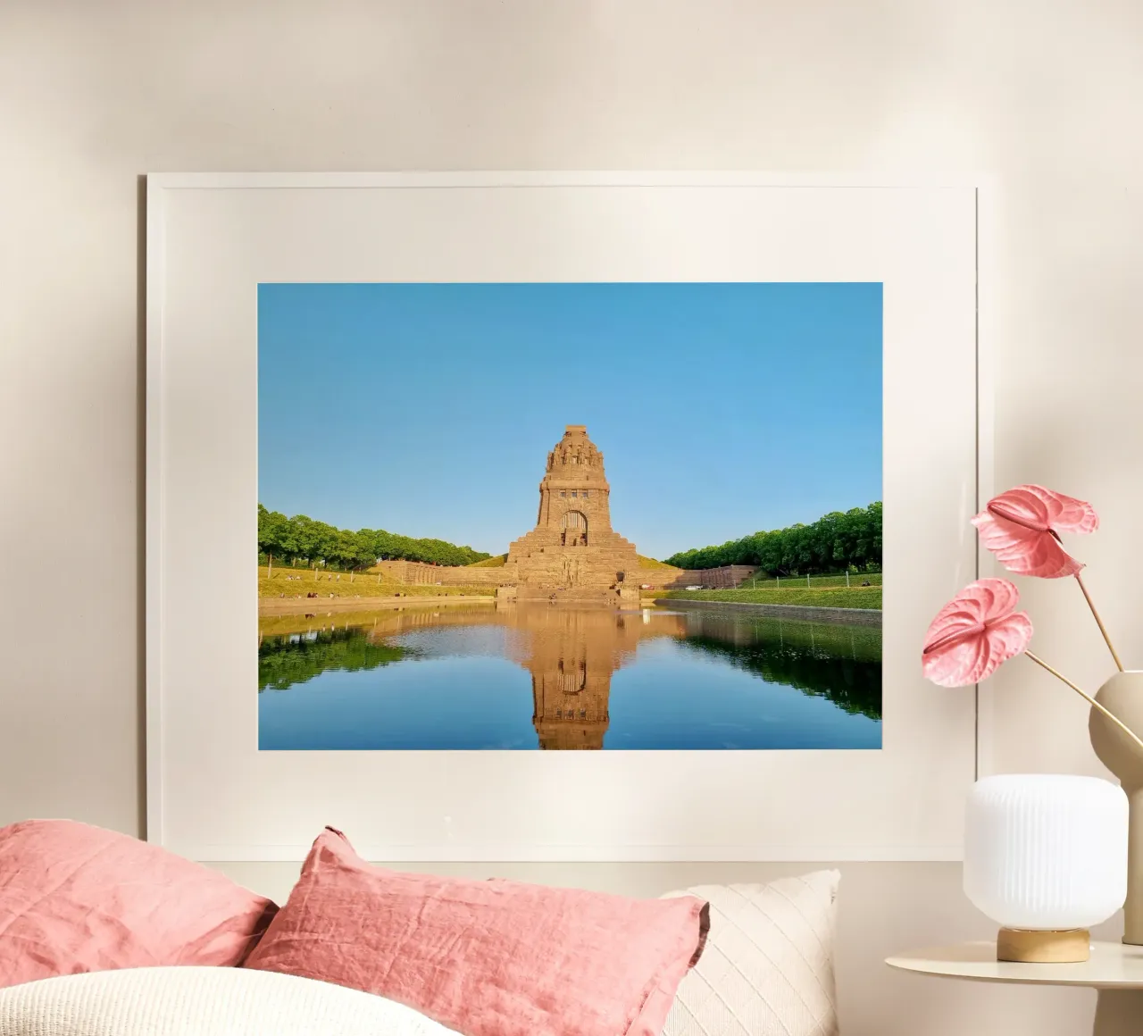 Völkerschlachtdenkmal poster con telaio in plastica da dava