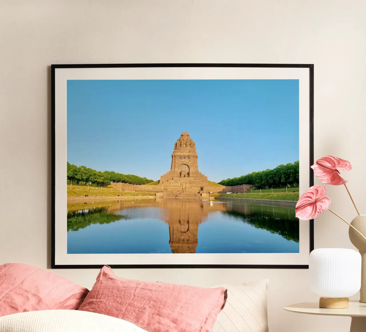 Völkerschlachtdenkmal poster con telaio in plastica da dava