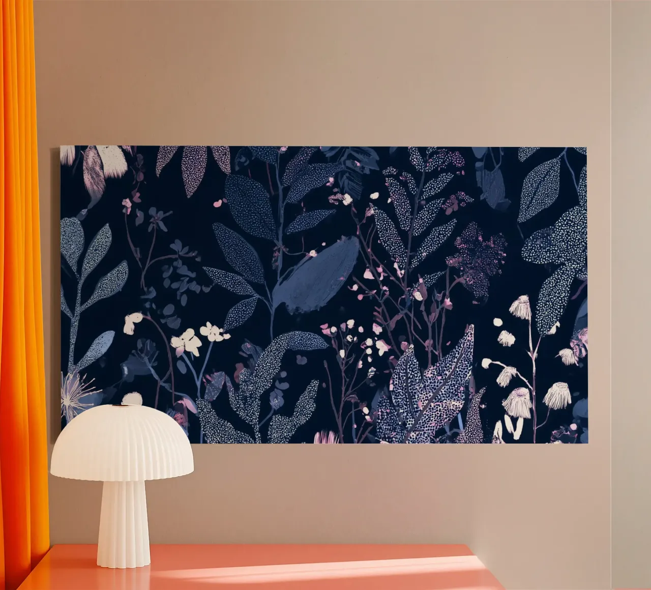 Schemeraderen canvas met Baklijst van Seed & Signal