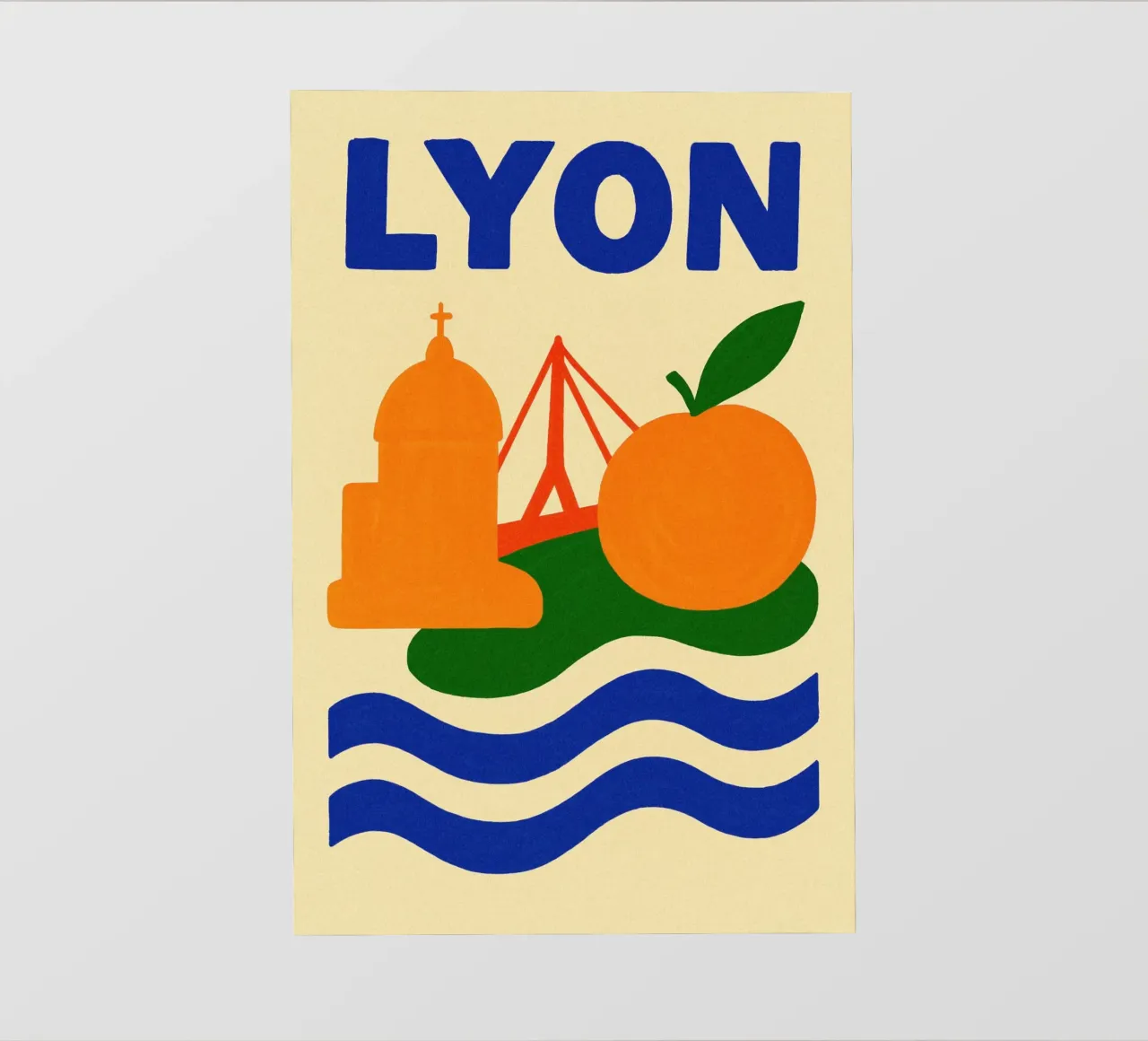 Un viaggio colorato a Lione telo in pvc da JETLAG | affiches voyage