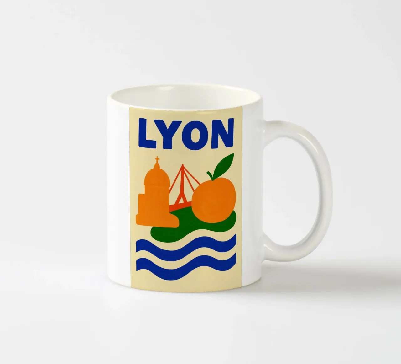 Un viaggio colorato a Lione tazza in ceramica da JETLAG | affiches voyage