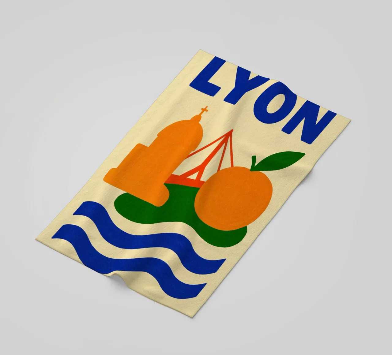 Un viaggio colorato a Lione telo mare da JETLAG | affiches voyage