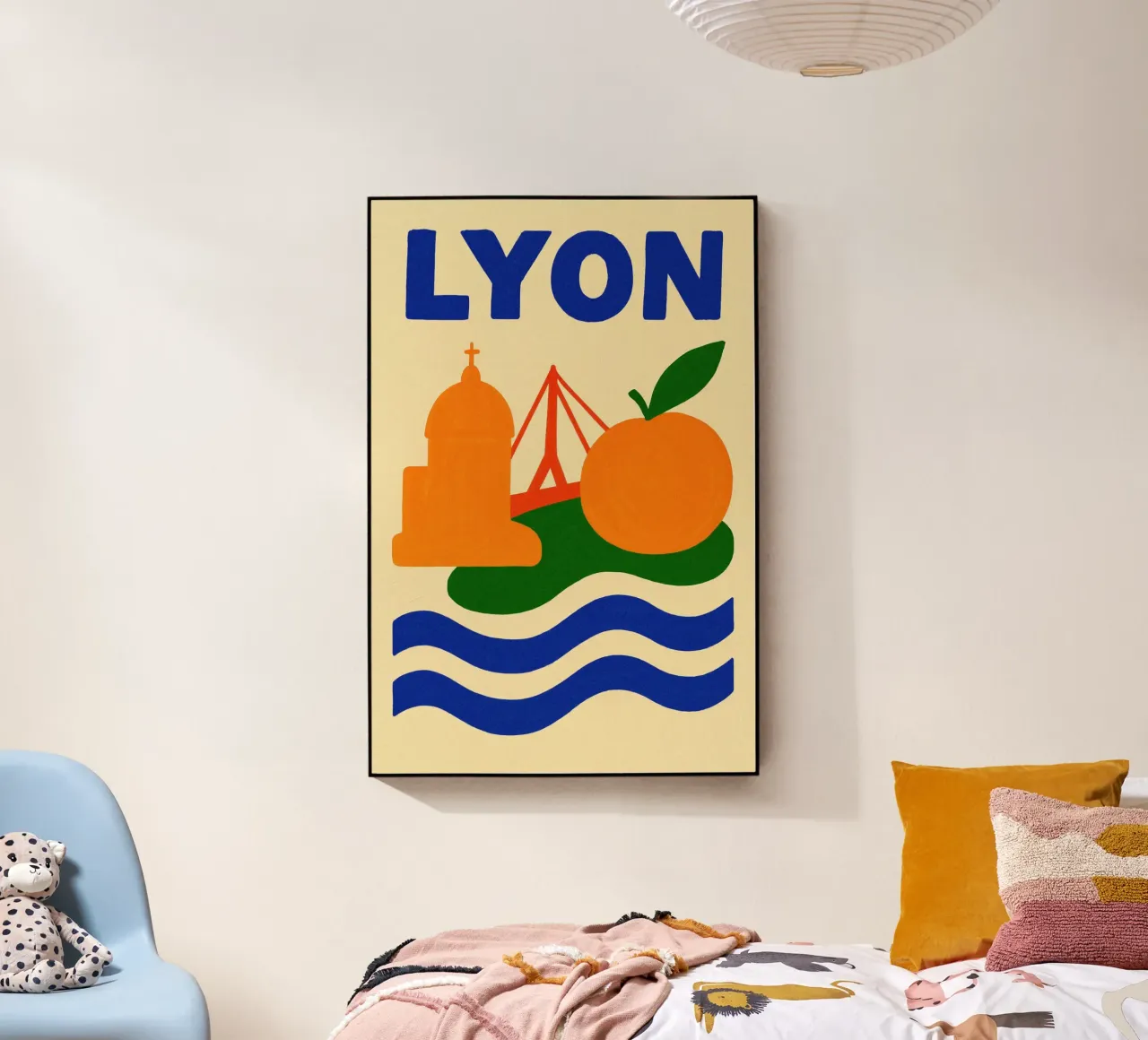 Un viaggio colorato a Lione plexiglass da JETLAG | affiches voyage