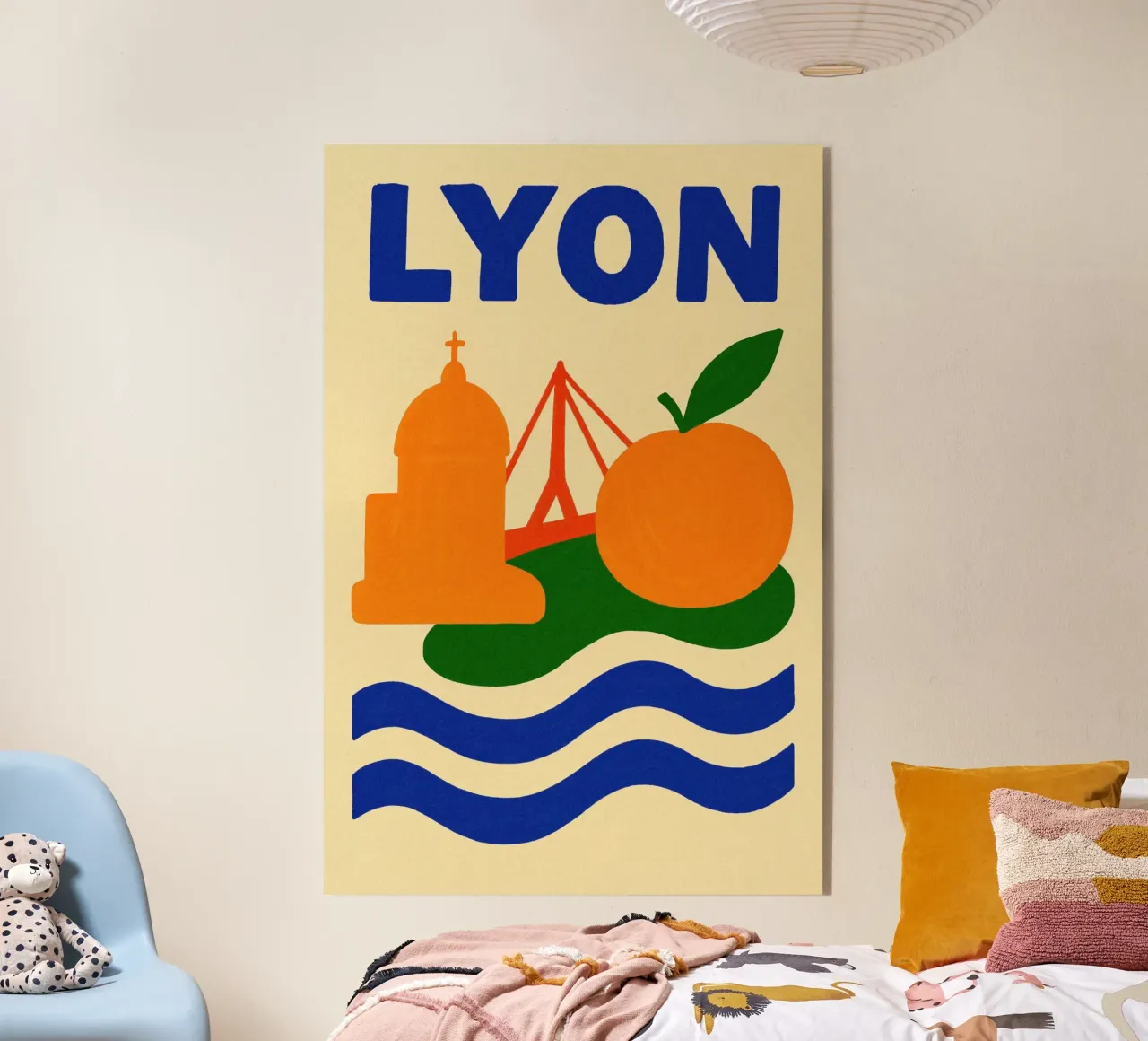 Un viaggio colorato a Lione plexiglass da JETLAG | affiches voyage