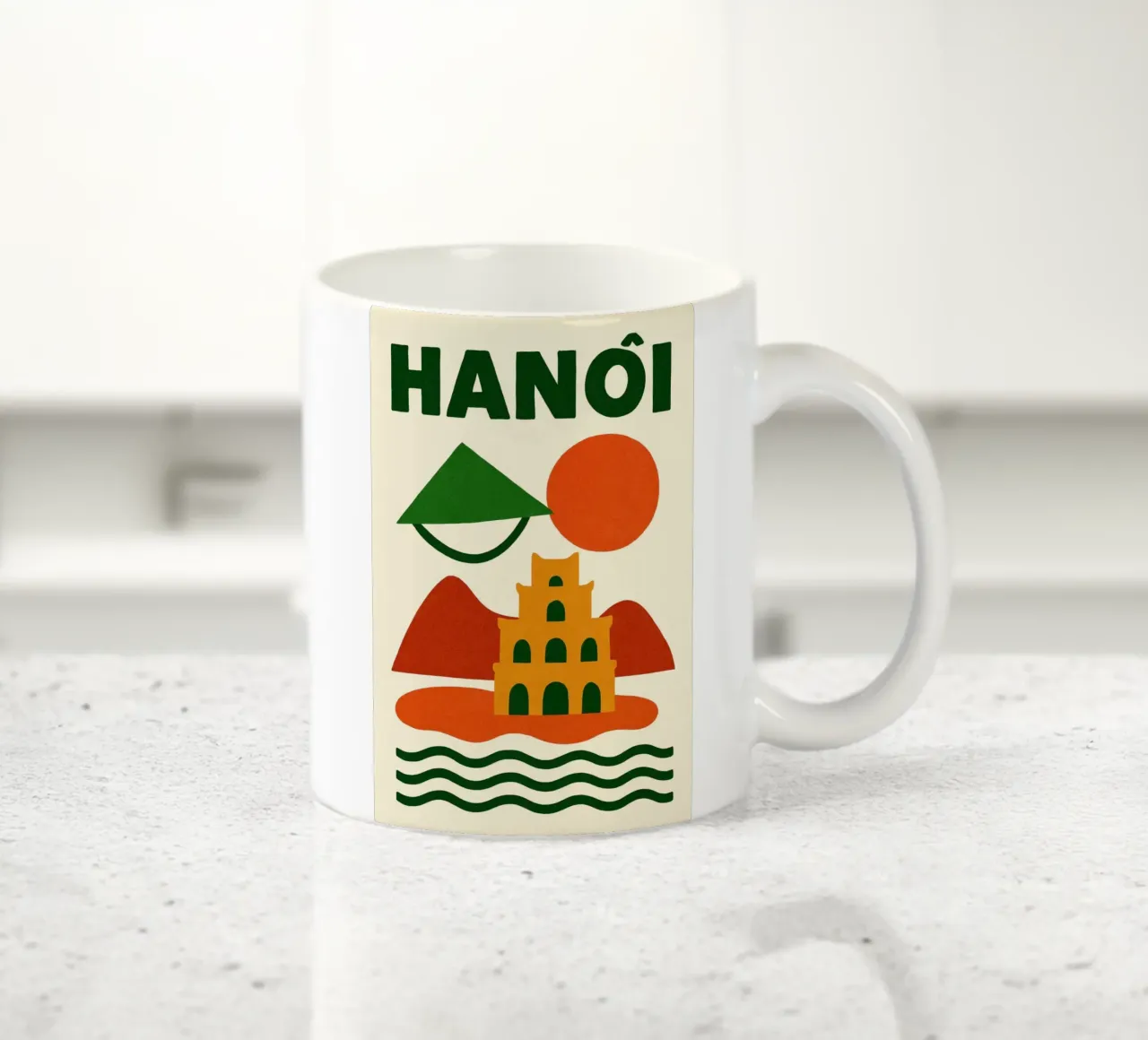 Hanoi tra montagne e pagode tazza in ceramica da JETLAG | affiches voyage