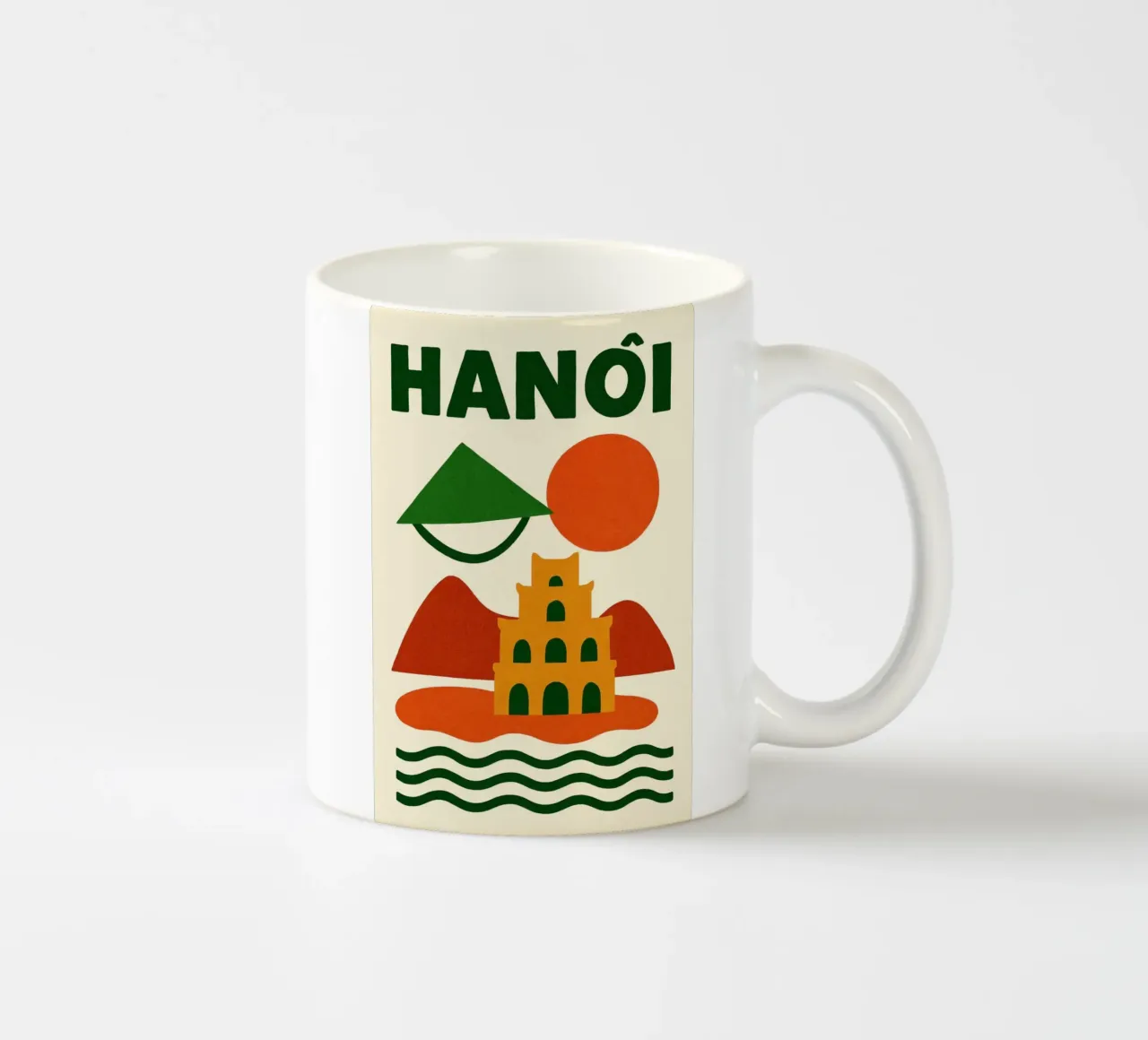 Hanoi tra montagne e pagode tazza in ceramica da JETLAG | affiches voyage